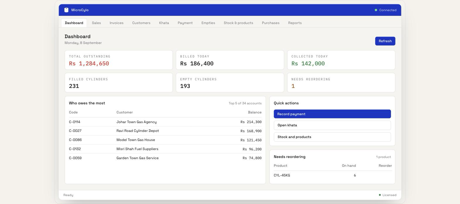 MicroCylo - LPG Distribution Desktop Application