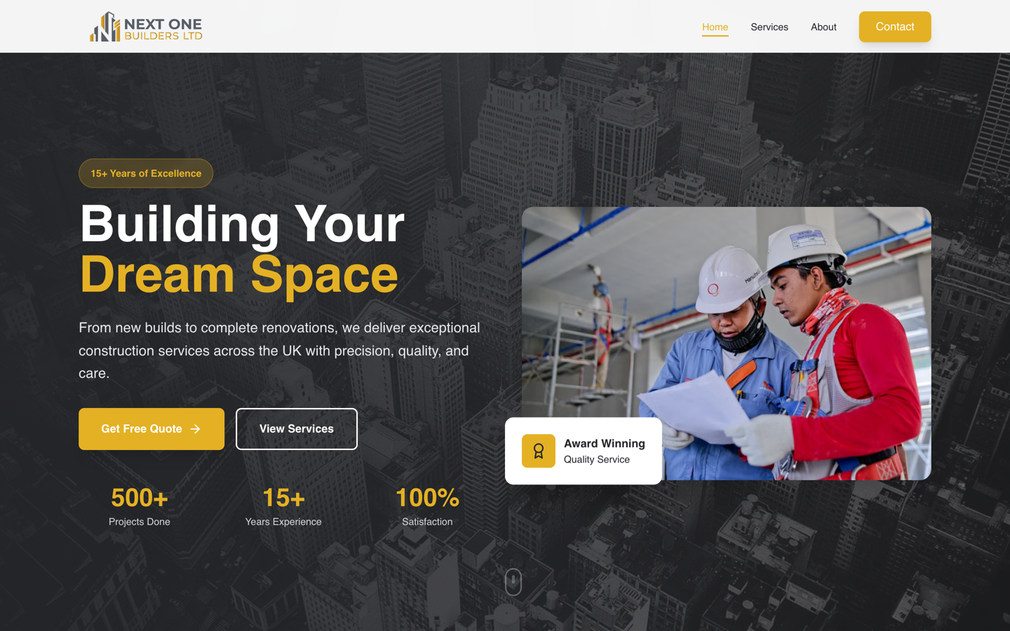 Next One Builders Website